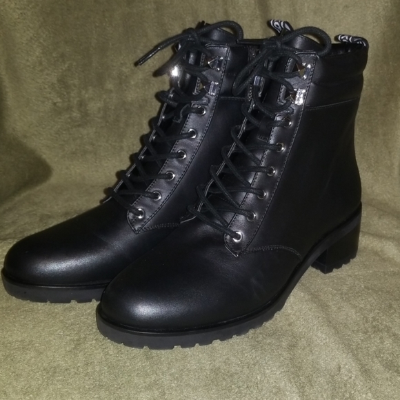 michael michael kors tavie leather combat boot